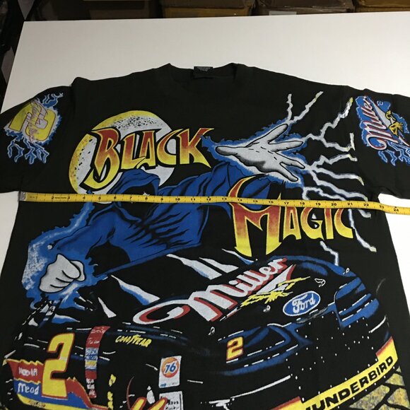 Rusty Wallace Miller Black Magic Nascar All Over Print T-Shirt XL Modern - Picture 4 of 5